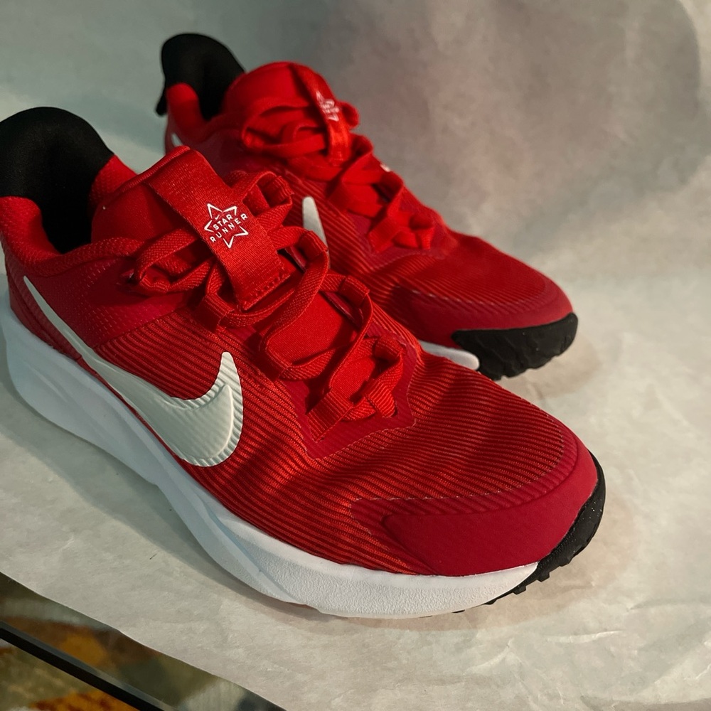 Nike Kids Red and White Sneakers